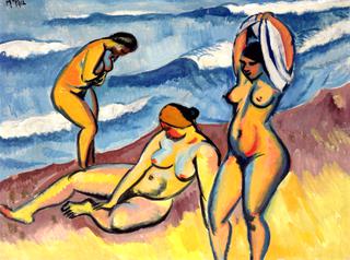 Three Bathers by the Sea