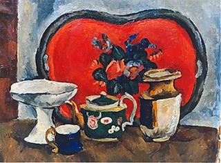 Still Life with a red tray