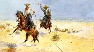 Two Cowboys with Ropes