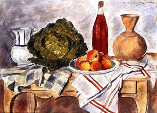Still Life with a Bottle of Rosé Wine