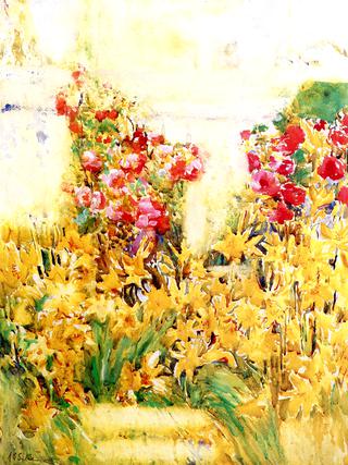 Tiger Lilies and Climbing Roses