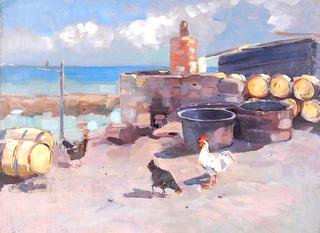 Harbour with Chickens