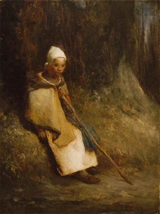 Shepherdess Sitting at the Edge of the Forest