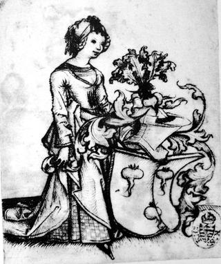 Lady with radishes in her escutcheon