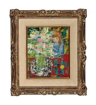 Girl with Vase of Flowers