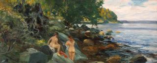 Landscape with Bathing Women, Christianiafjorden