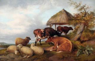 Cattle and Sheep in a Landscape