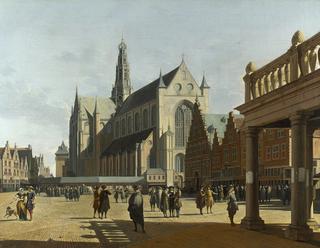 The Market Place and the Grote Kerk at Haarlem