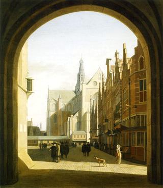 The Grote Markt with the Grote or St. Bavokerk in Haarlem