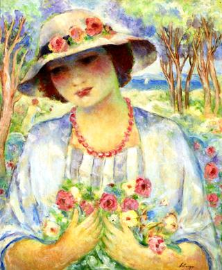 Girl with Flowered Hat