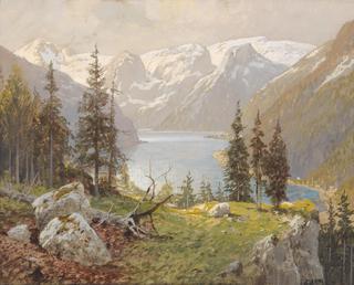Hallstädter Lake and Northern Slope of the Dachstein Plateau