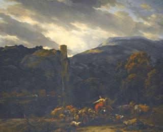 Italianate Landscape With A River Beneath a Castle