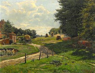 Summer Landscape with Farmers