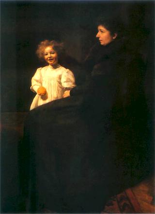 奥德费尔多娃夫人和女儿的画像