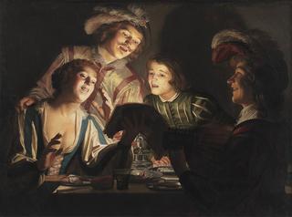 Musical group by candlelight