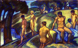 Men, Boys and Horses in a Southern Landscape