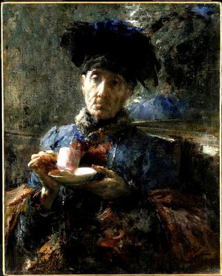 Old Woman Drinking Tea