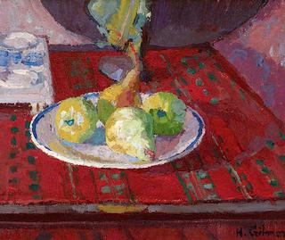 Still Life with Pears on a Plate