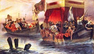 红衣主教黎塞留在罗纳河上的国家驳船