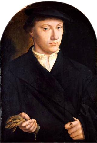 Young Man Holding Gloves