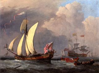 An English Royal Yacht with Charles II aboard....