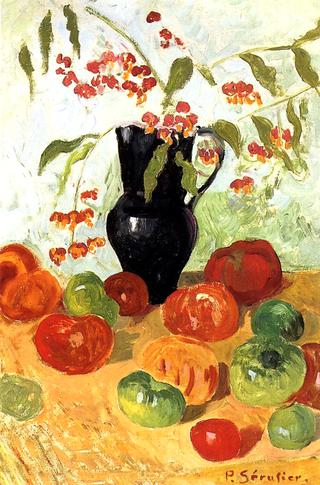 Still LIfe with Fruit and Vase of Flowers