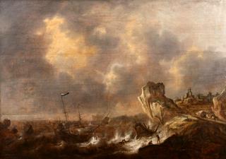 Shipwreck in a Storm off a Rocky Coast