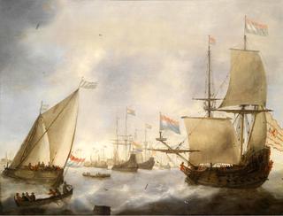 Dutch Ships in Front of Amsterdam