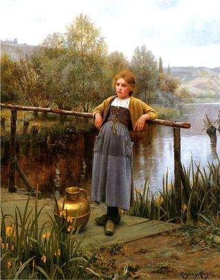 Young Girl by a Stream