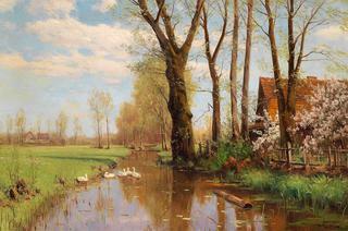 River Landscape in Spring