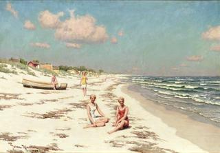 Women on the beach in Falsterbo