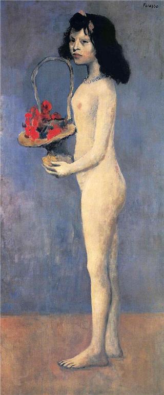 Young Girl with a Flower Basket