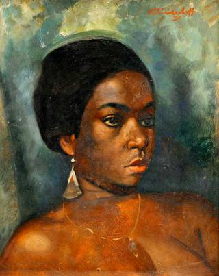 Portrait of an African Girl with a Golden Earring