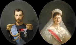 Portraits of Nikolai II and Alexandra Fedorovna