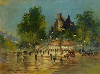 Parisian Street at Night