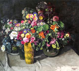 Floral Still Life with Asters, Carnations and Carbine