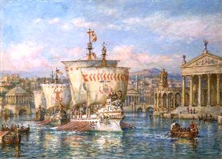 从希腊港口启航的罗马商船