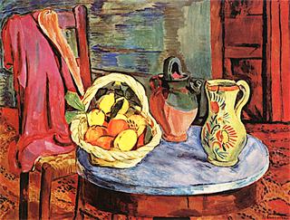 Still Life with Fruit on Marble Table Top