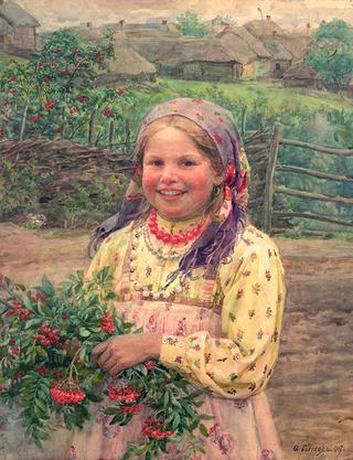 Girl with Rowan Bouquet