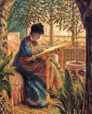 Madam Monet Embroidering