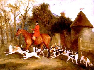 Thomas Sebright with the Fitzwilliam Hounds