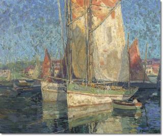 Fishing Boats in a Harbor