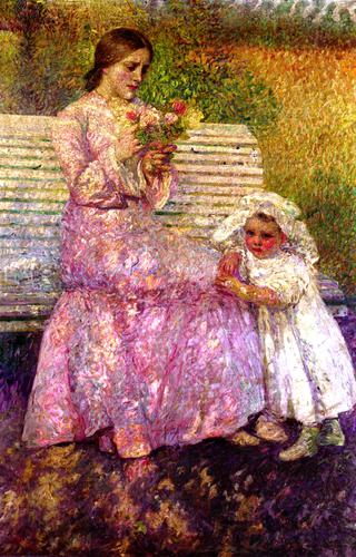 Mother and Child on a Bench