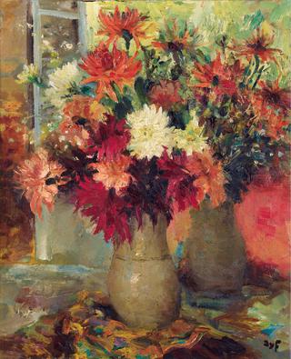 Vase of Dahlias