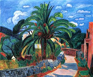 Path with a Palm Tree in a Southern Landscape