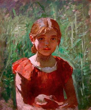 Little Girl in Red Dress