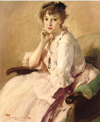 Young Woman in Pink Dress