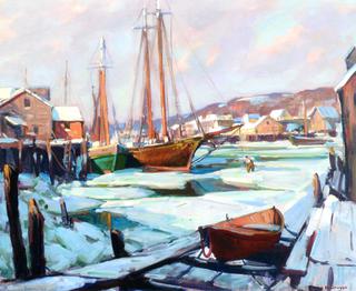 Frozen Gloucester Harbor, Smith Cove