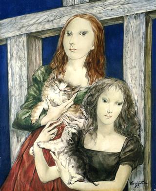 Young Women with Cats