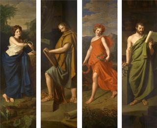 Hygieia, Hippokrates, Flora and Galen